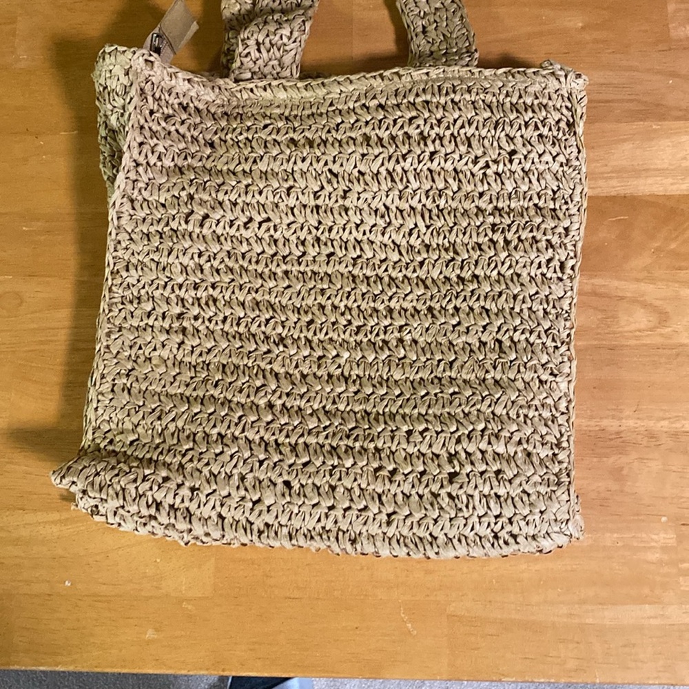 Straw Floral Square Patchwork Tote or Purse NWOT Spring Summer - Picture 2 of 7